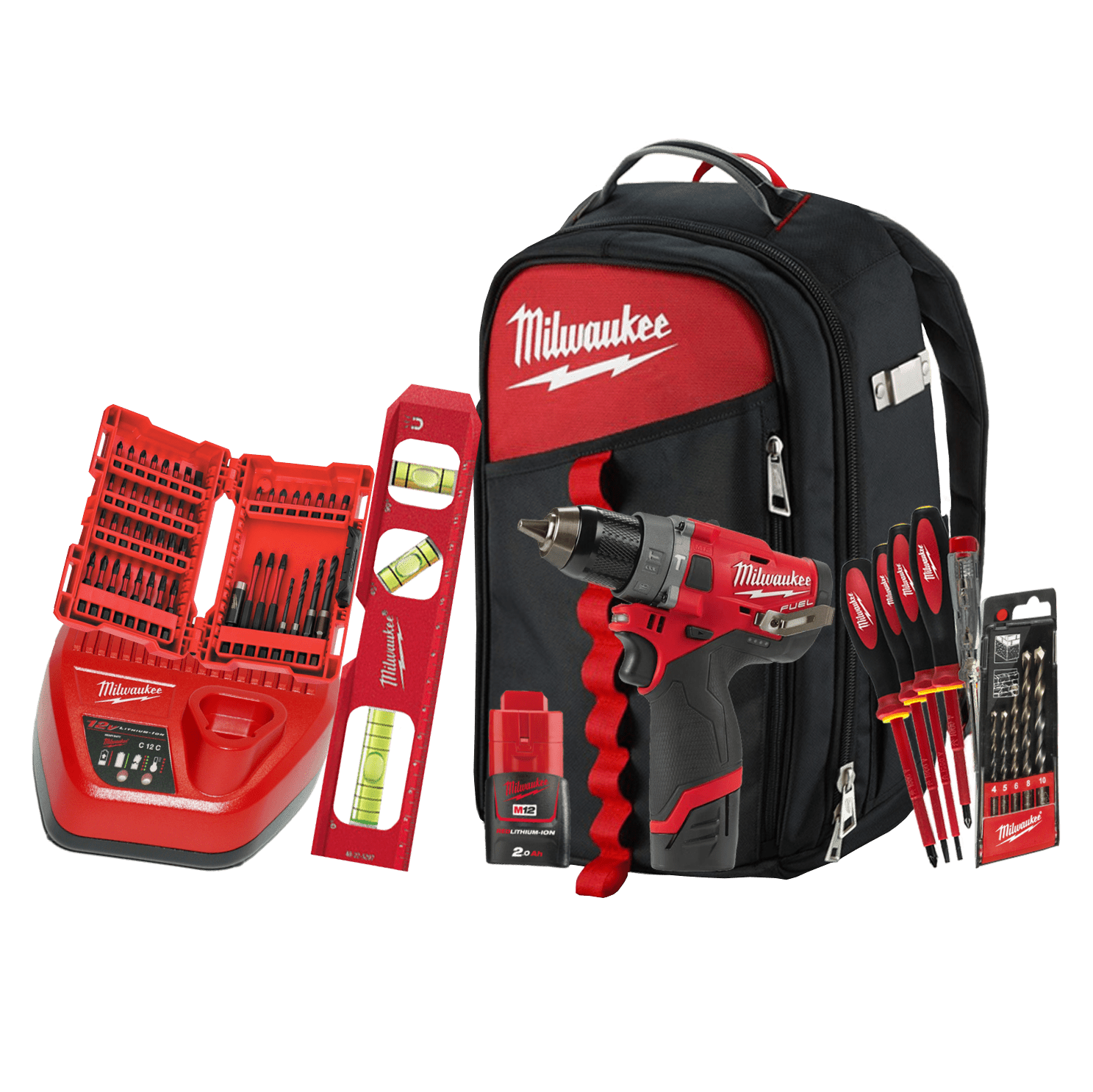 Set electrician Milwaukee M12 Set electrician Milwaukee M12 autofiletanta bormasina surubelnita cu acumulator