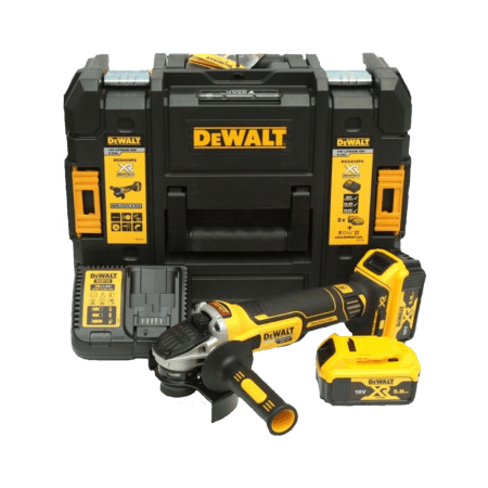 Polizor unghiular cu 2 acumulatori DeWalt DCG405P2-QW