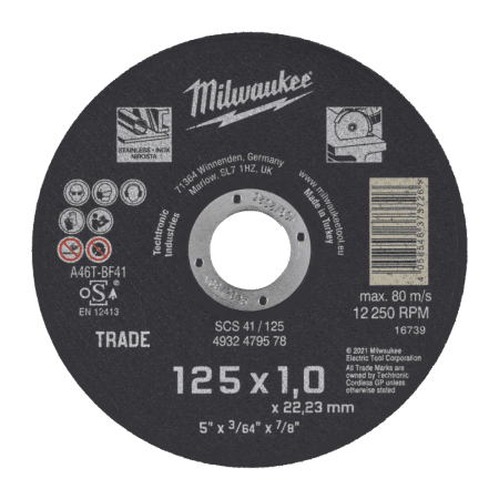 Disc abraziv taiere metal 125mm Milwaukee 10 buc