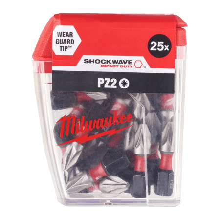 Set 25 biti de impact PZ2x25mm Milwaukee SHOCKWAVE