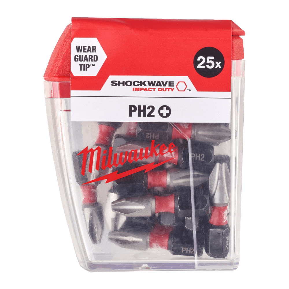 Set 25 biti de impact PH2x25mm Milwaukee SHOCKWAVE Set 25 biti de impact PH2x25mm Milwaukee SHOCKWAVE