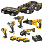 Set 5 scule cu 3 acumulatori DeWalt DCK585P3T
