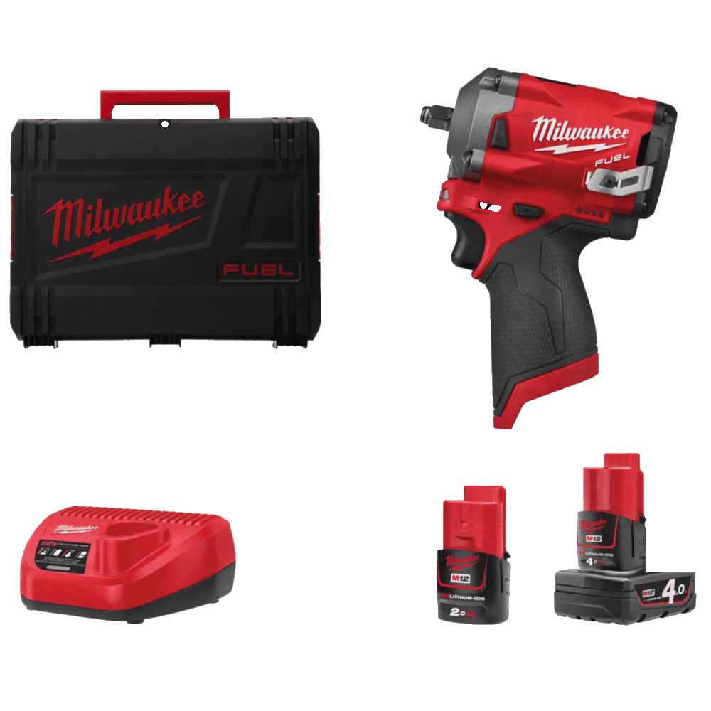 Masina de insurubat cu impact cu 2 acumulatori Milwaukee M12 FIW38-422X Masina de insurubat cu impact cu 2 acumulatori Milwaukee M12 FIW38-422X