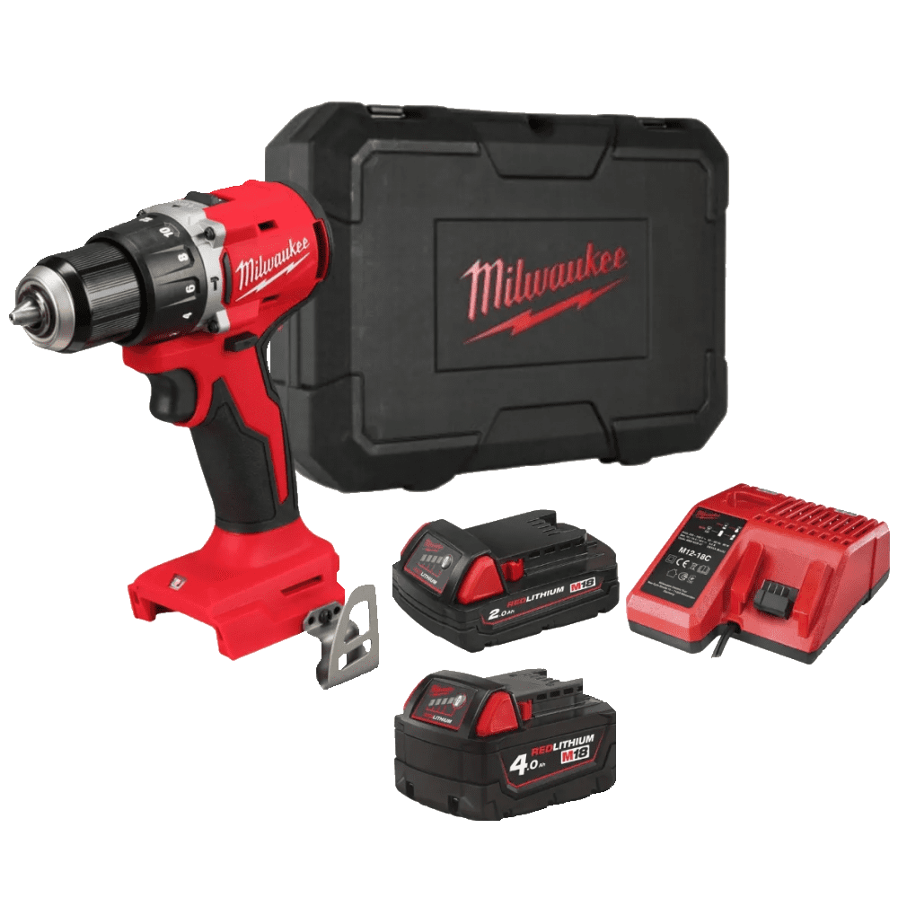 Masina de gaurit cu percutie cu 2 acumulatori 4Ah si 2Ah Milwaukee M18 BLPDRC-422C Masina de gaurit cu percutie cu 2 acumulatori 4Ah si 2Ah Milwaukee M18 BLPDRC-422C