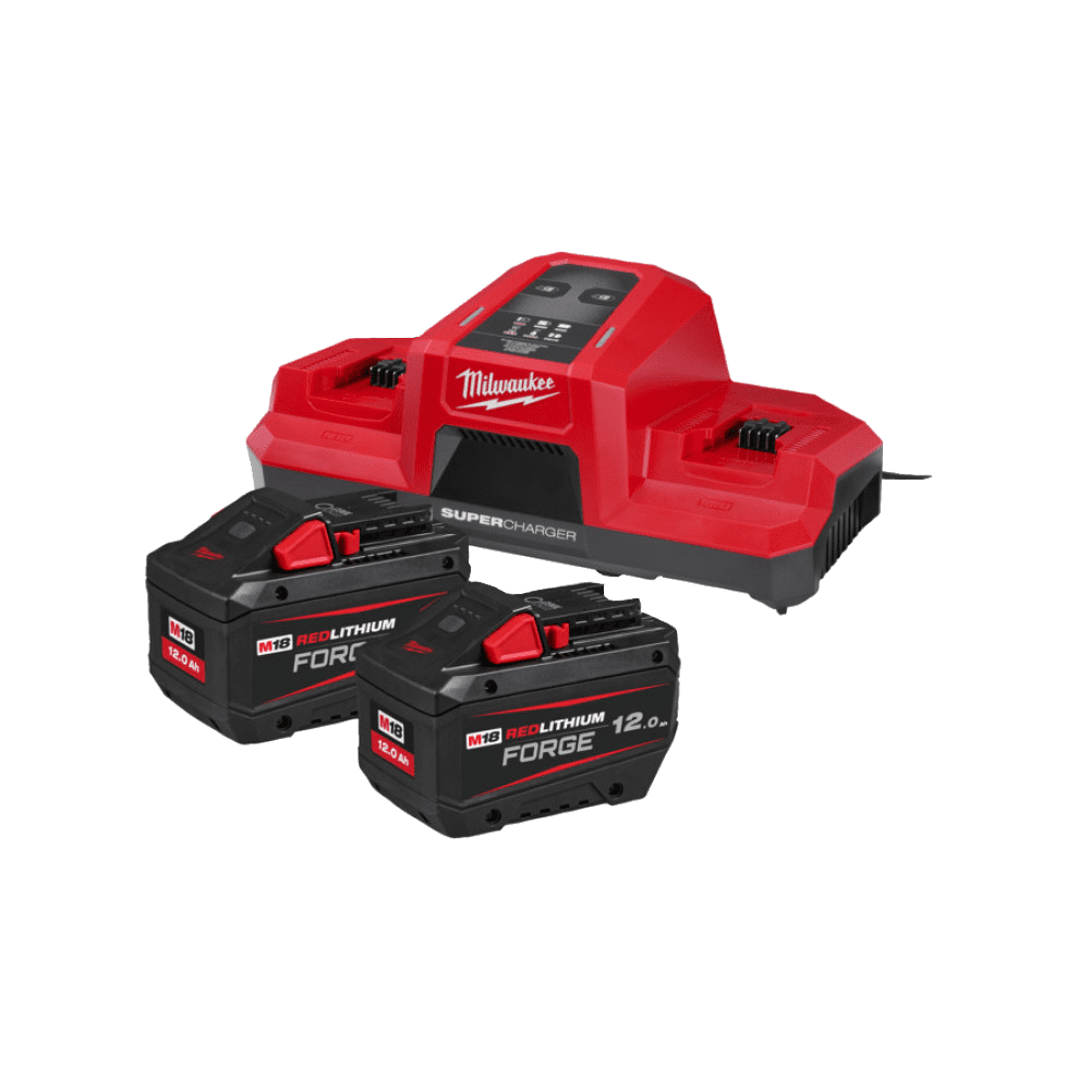 Set 2 acumulatori si incarcator Li-Ion 12Ah Milwaukee M18 FORGENRG-122DBSC Set 2 acumulatori si incarcator Li-Ion 12Ah Milwaukee M18 FORGENRG-122DBSC
