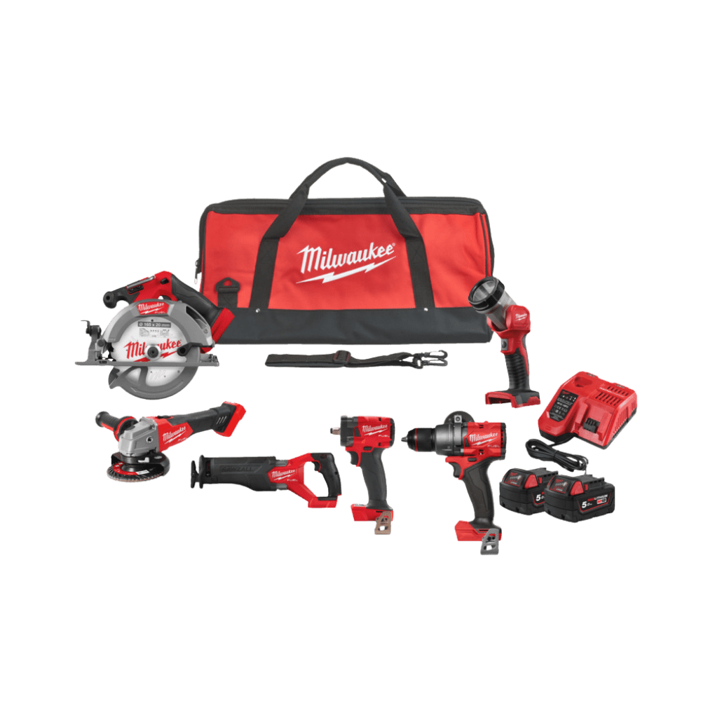 Set 6 scule cu 2 acumulatori Milwaukee M18 FPP6H3-502B Set 6 scule cu 2 acumulatori Milwaukee M18 FPP6H3-502B